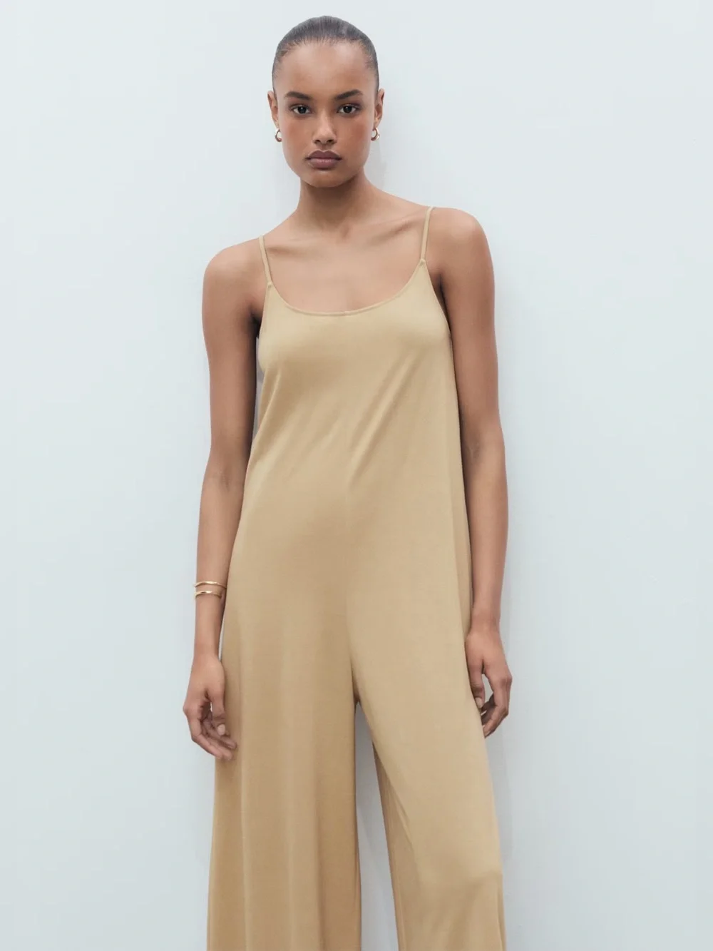 Mango Brown shift long jumpsuit NWT